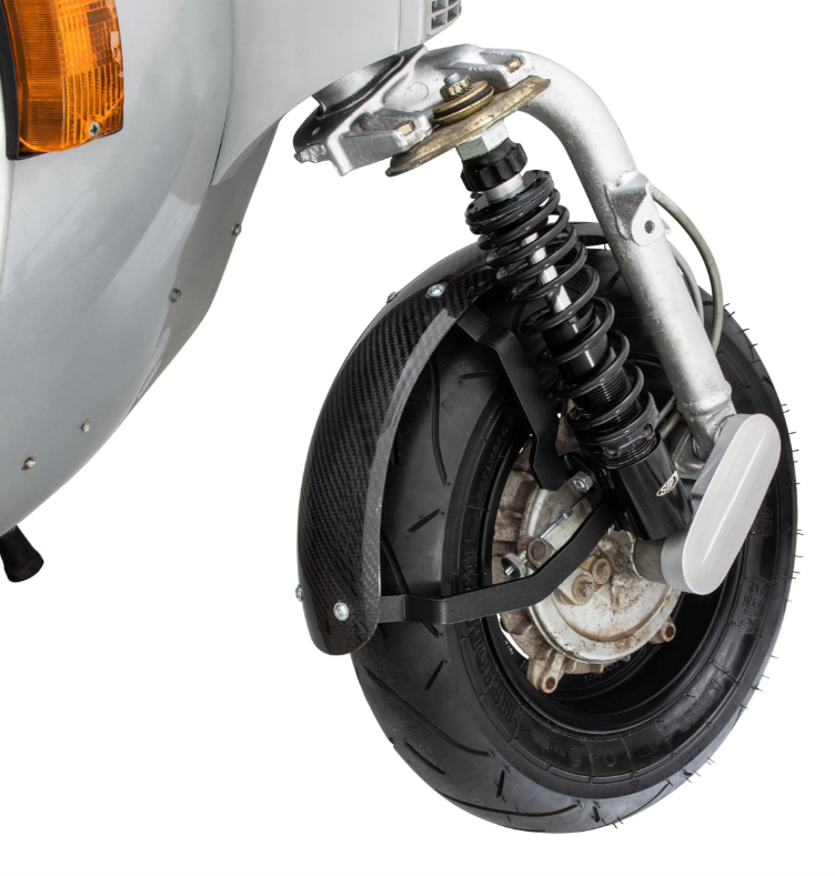 Aile 2.0 Garelli Race EVO II pour Vespa PX 80-200ccm, carbone clair, support noir