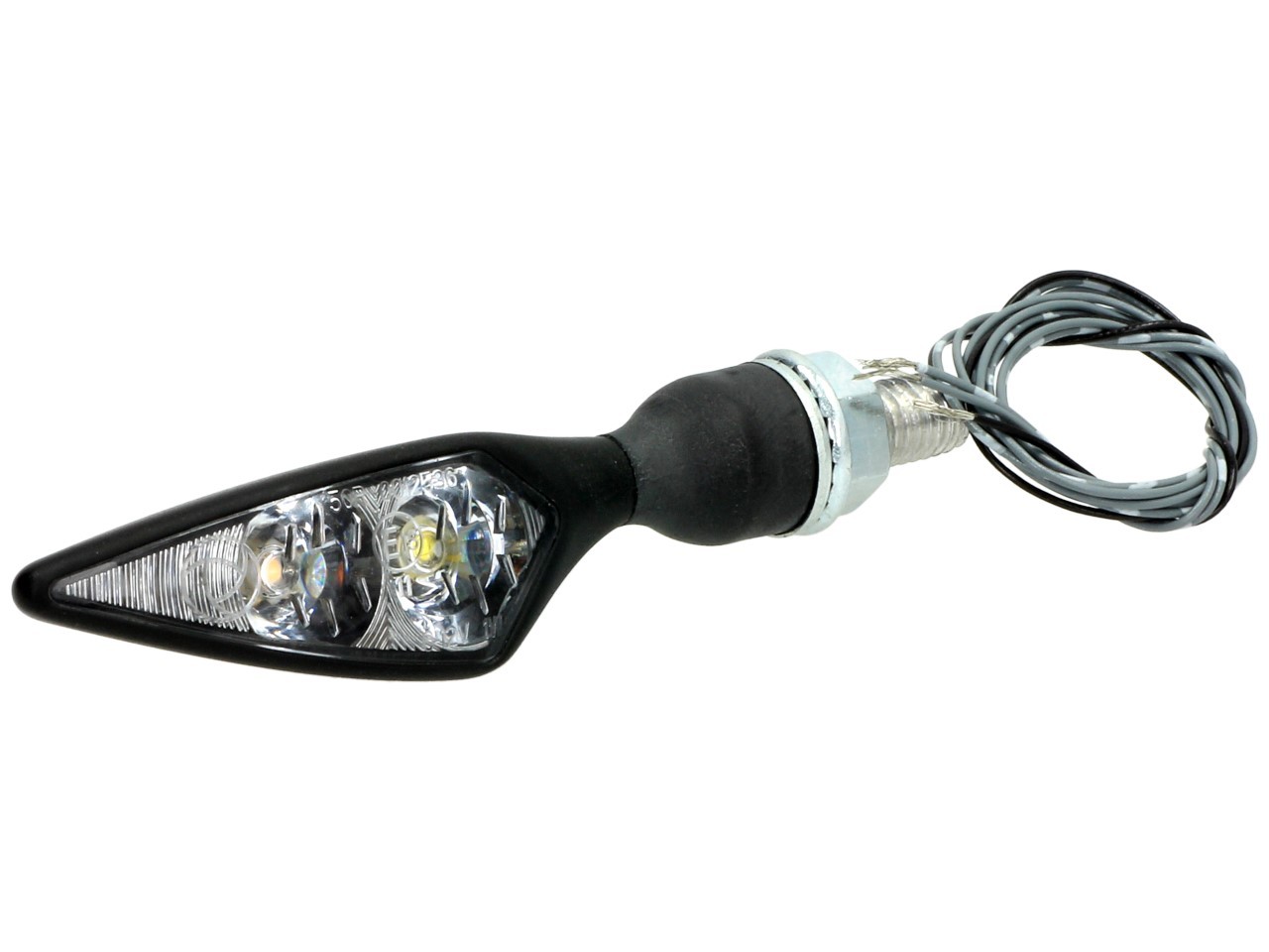 Clignotant Kellermann, Rhombus PL, acier, LED, avant droite, 12 V, noir satiné, homologué E