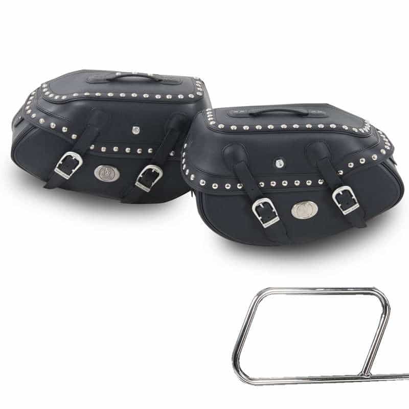 Kit de valises latérales Buffalo Custom noir pour porte-sacs tubulaires Hepco & Becker