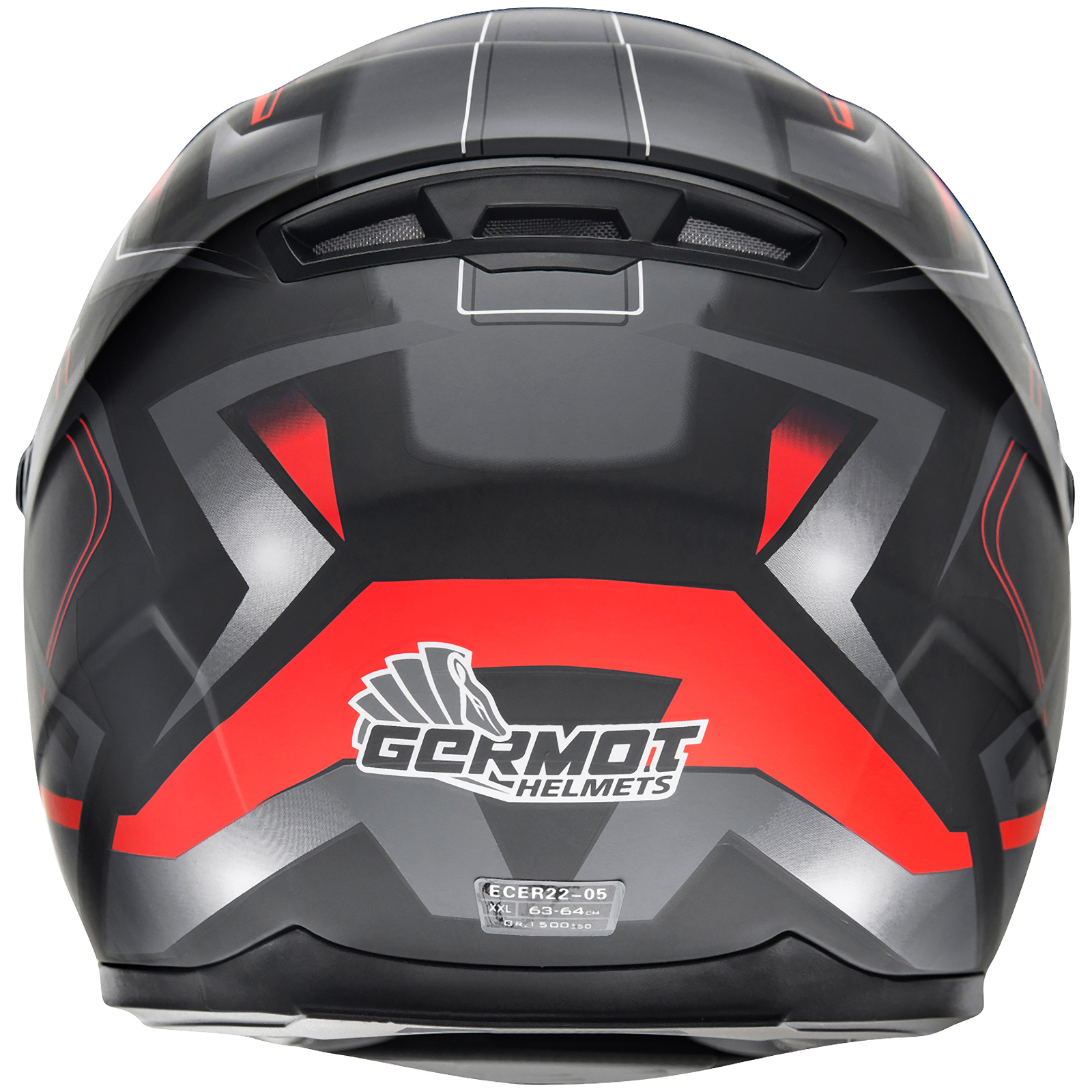 Germot casque intégral GM 320, noir mat/rouge