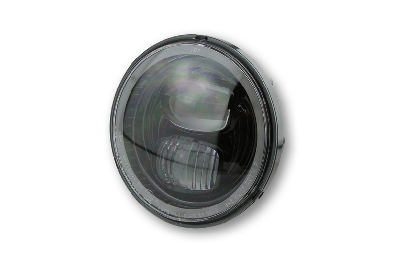 HIGHSIDER pro 5 3/4 pouces Insert de phare principal type 7 LED Noir Avec anneau de feu de position, rond, E-Gepr