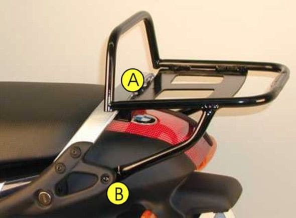 Pont à bagages tubulaire support de top case noir pour BMW K 1200 RS/GT (96-05) Hepco & Becker