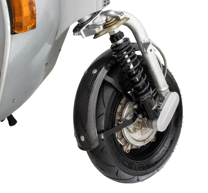 Aile Garelli EVO II pour Vespa PX 80-200ccm, carbone, support noir