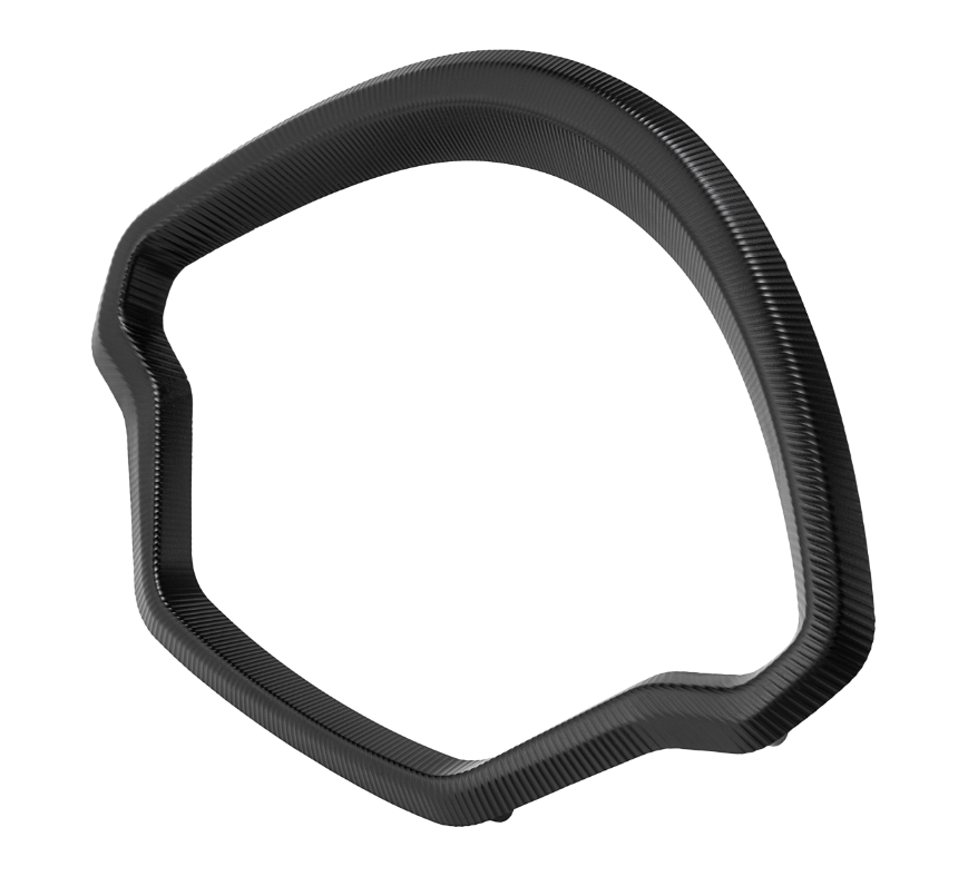 Anneau décoratif tachymètre pour Vespa GTS/GTS Super 125/300ccm (`22-), alu, noir anodisé