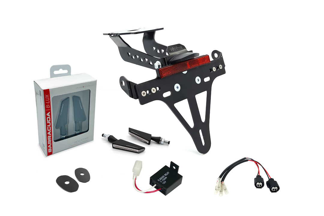 alpha Technik Kennzeichenhalter-Blinker-Kit SQ-LED (vorne + hinten) für Kawasaki Z H2 ab Modelljahr