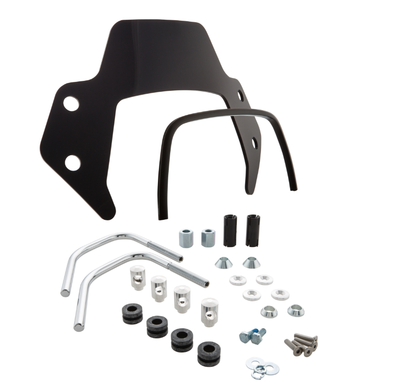 Flyscreen pour Vespa Sprint 50-150ccm 2T/4T, support argenté, teinté noir