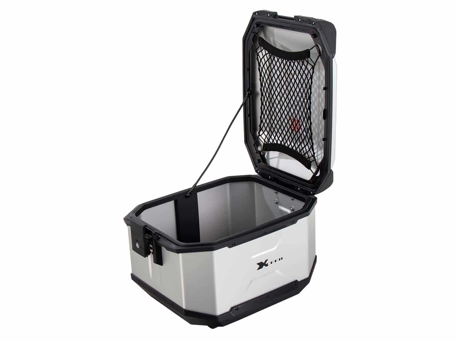 Top-case Xceed en aluminium 45 litres, couleur argent, Hepco & Becker