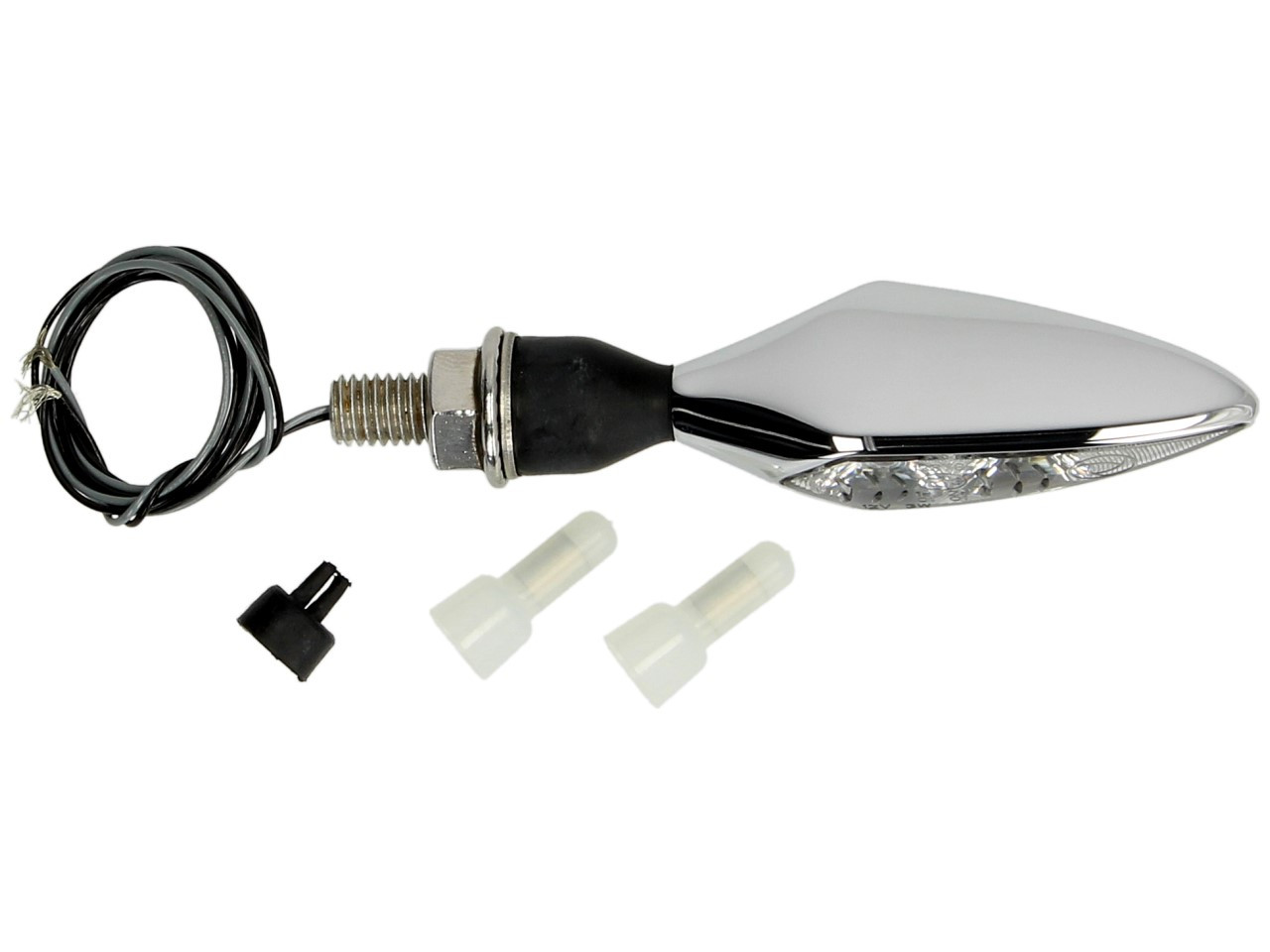 Clignotants Kellermann, Rhombus Extreme, alu, LED, VL/HR, 12 V, chrome brillant, M8x20, homologués E