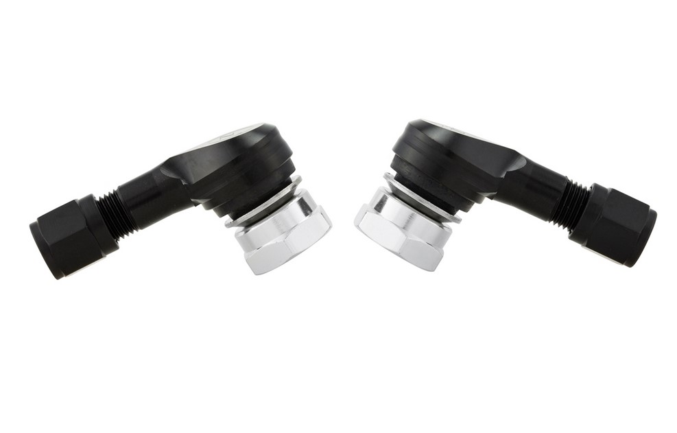 Embout de valve pour pneu/jante sans chambre à air 80°, noir mat