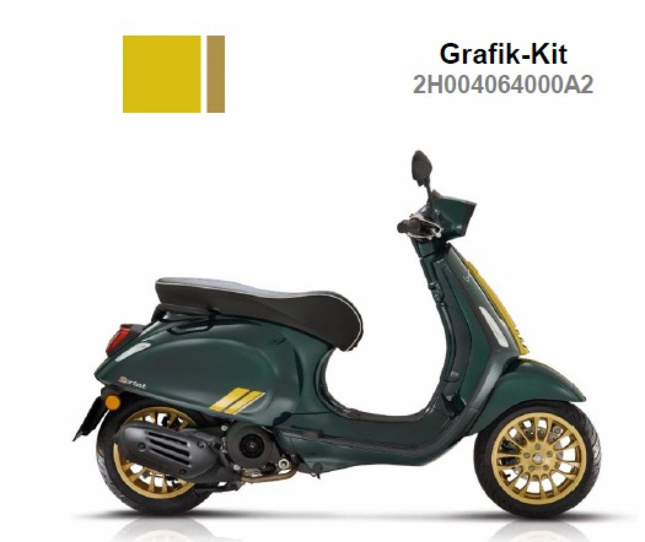 Kit de décoration, pour top case, jaune, Racing Sixties, Vespa Sprint