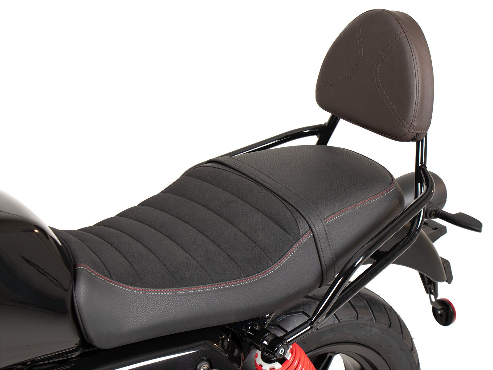 Sissybar noir/marron sans porte-bagages pour Moto Guzzi V7 Stone Special Edition (22-)