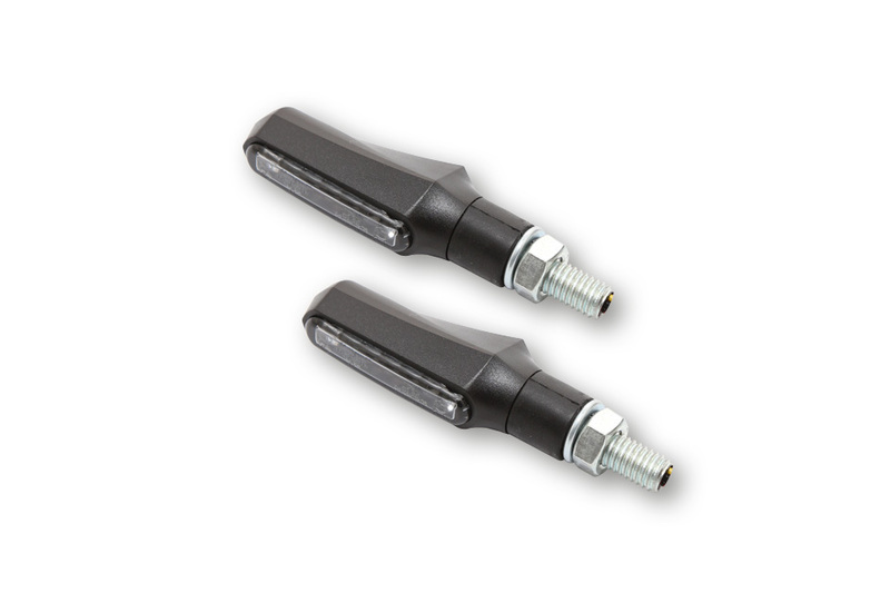 HIGHSIDER Smart Shorty-Fin LED 3in1 Combinaison de clignotants et de feux arrière Boîtier noir / Lentille gris fumée