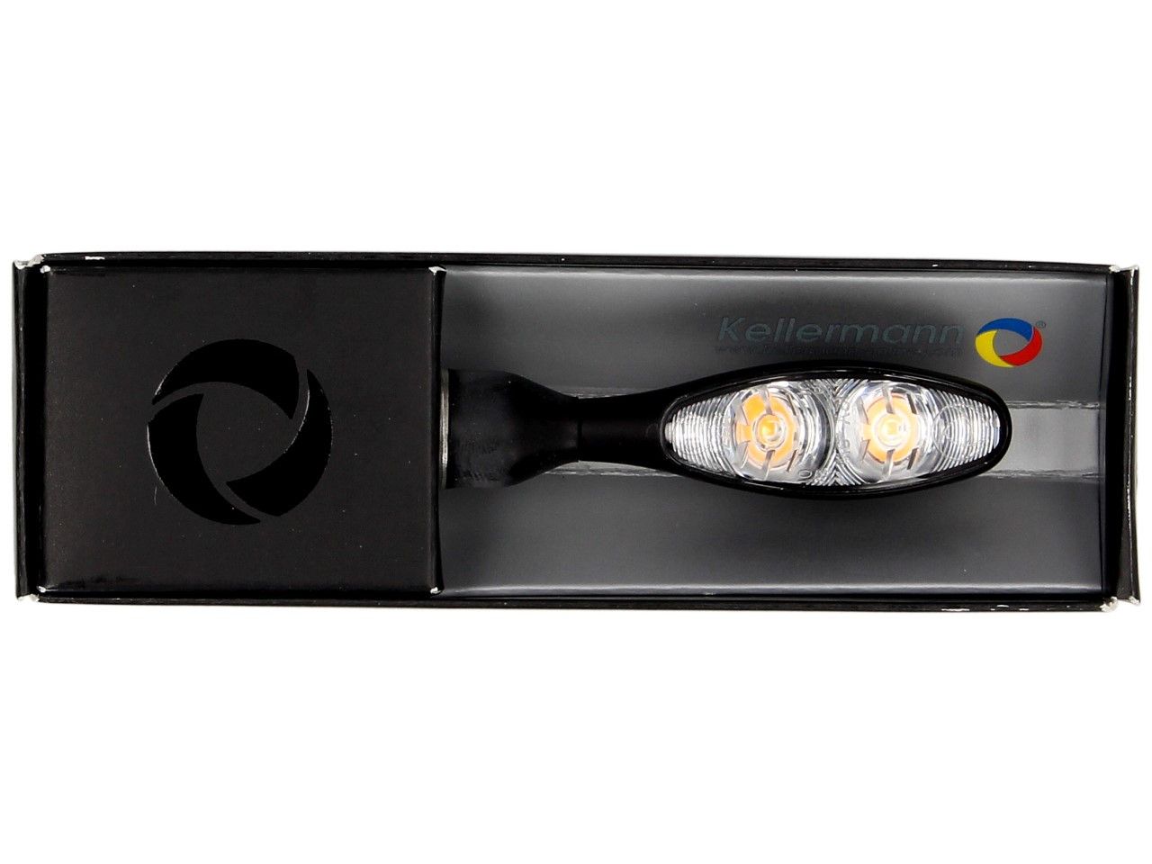 Clignotant Kellermann, Micro 1000 Extreme, acier, LED, V/H, G/D, 12 V, noir satiné, M8x20