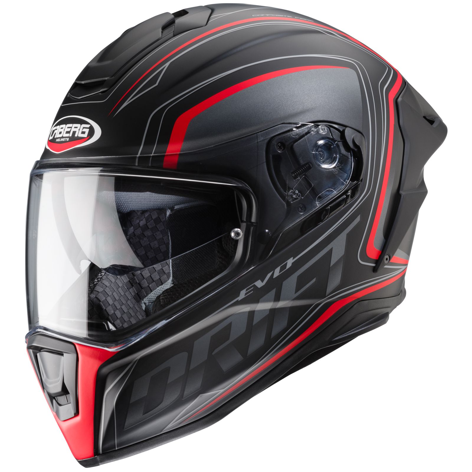 Caberg casque Drift Evo Integra, noir mat/gris-fluo rouge