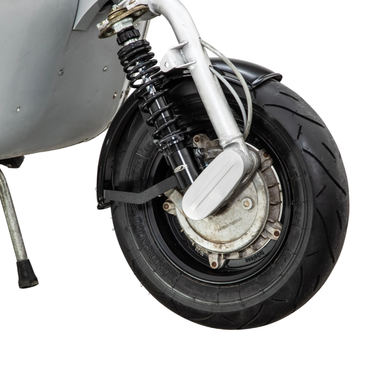 Aile 2.0 Garelli pour Vespa PX 80-200ccm, métal noir brillant, support noir