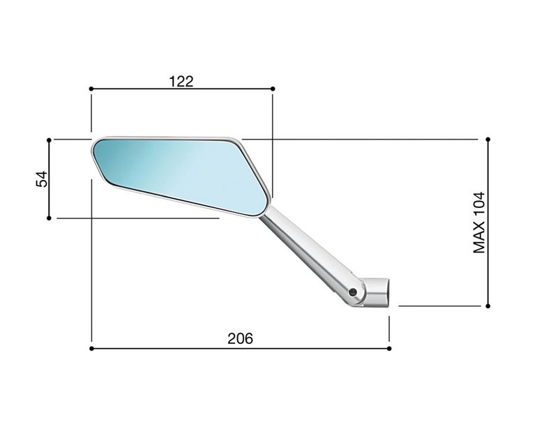 Rétroviseur RIZOMA Circuit 744 droit pour Vespa, noir anodisé