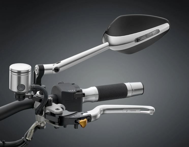 Rétroviseur RIZOMA "Veloce L naked" gauche ou droite avec clignotant pour Vespa, argent anodisé