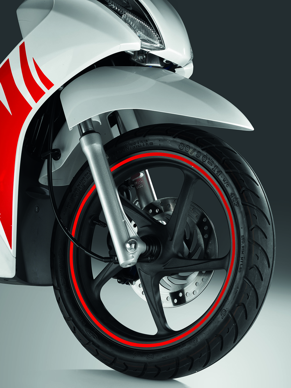 Original Honda PCX/ Vision50/ Vision110 Jeu d'autocollants de jantes rouges