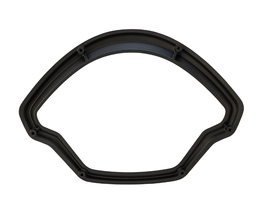 Anneau décoratif tachymètre pour Vespa GTS/GTS Super 125/300ccm (`22-), alu, noir mat anodisé