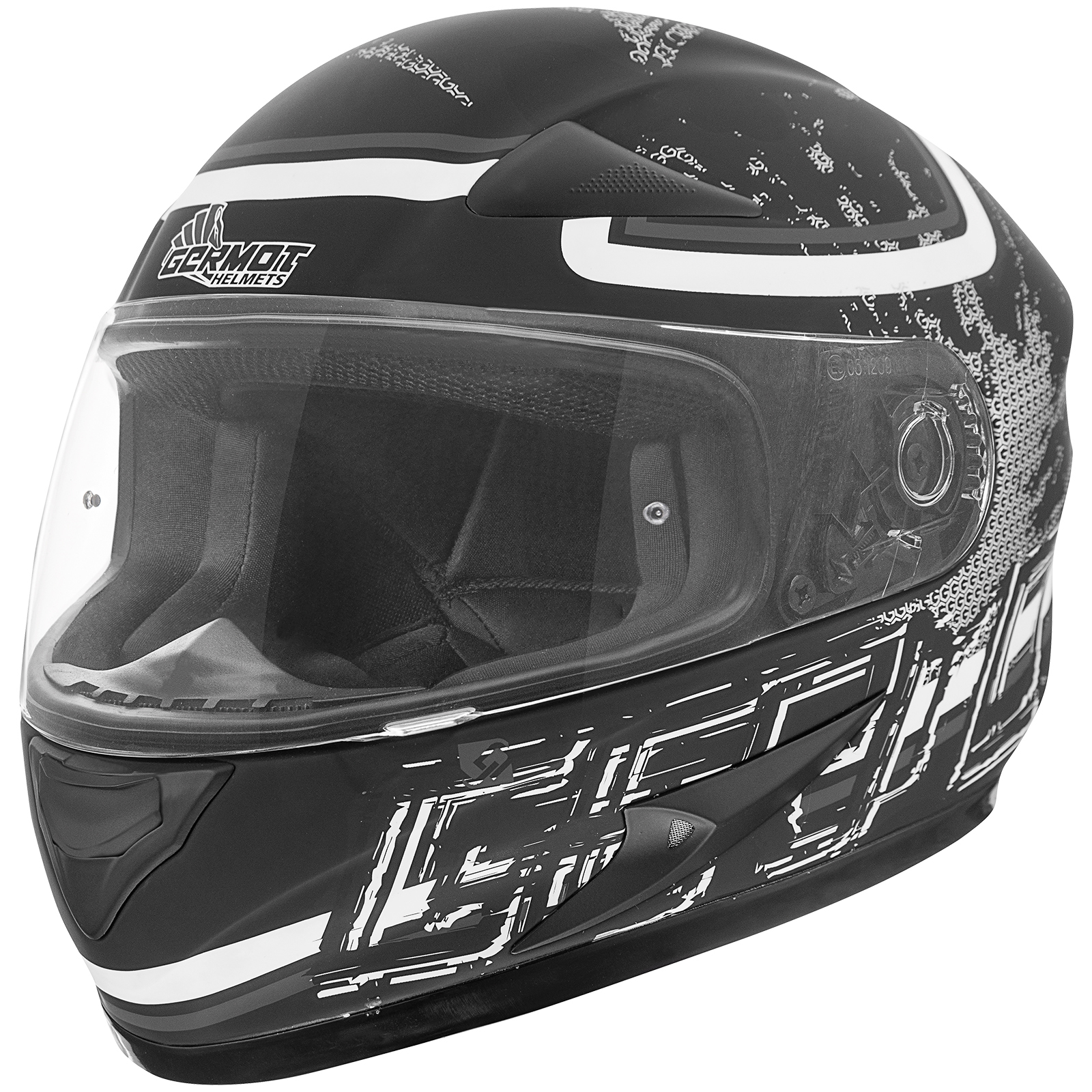 Germot casque grande taille GM 720, noir mat/gris