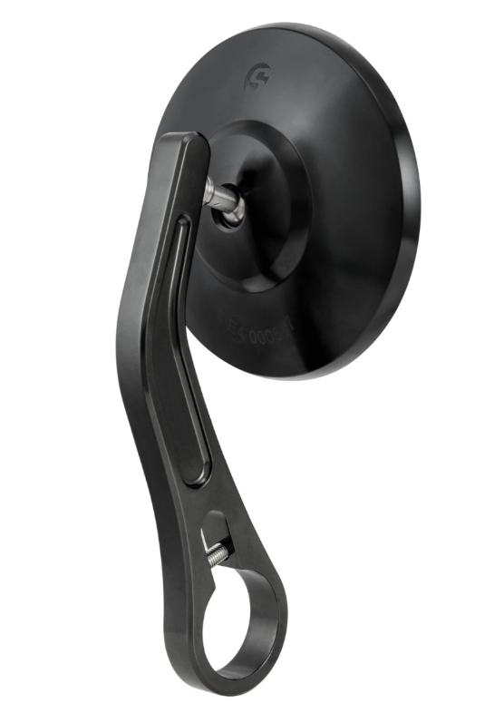 Rétroviseur d'extrémité de guidon pour Vespa, gauche ou droite, rond, noir brillant