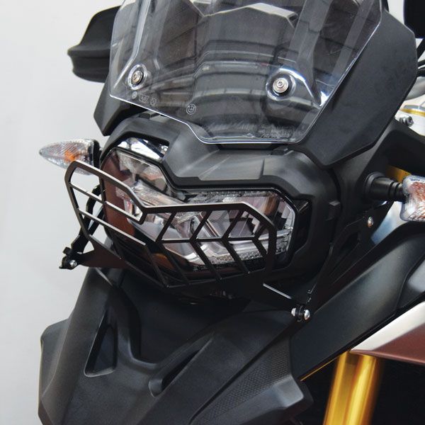 Grille de protection des phares pour BMW F 850 GS (18-22), acier inoxydable, noir