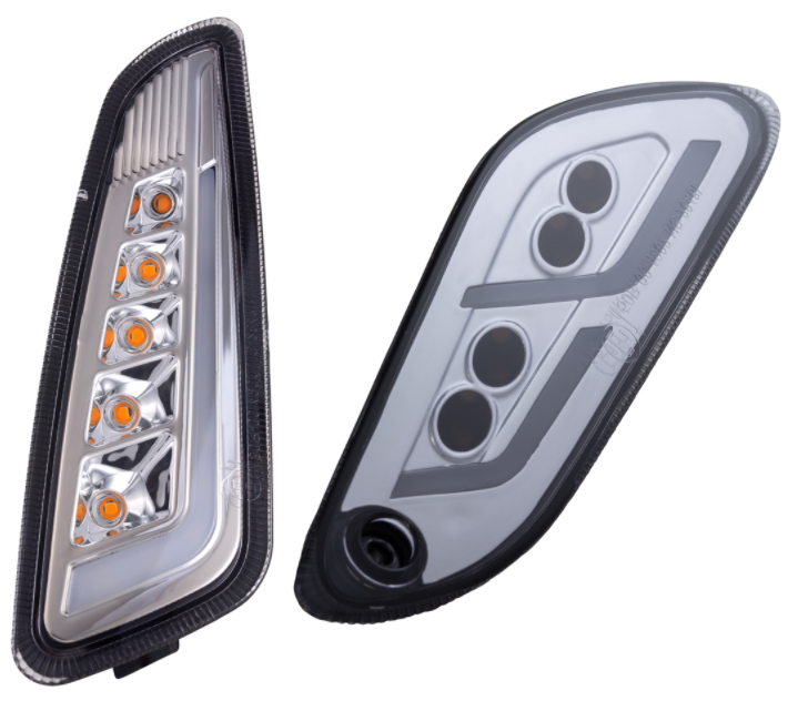 Kit clignotants avant & arrière pour Vespa Primavera/Sprint 125-150ccm 2T/4T AC, clair