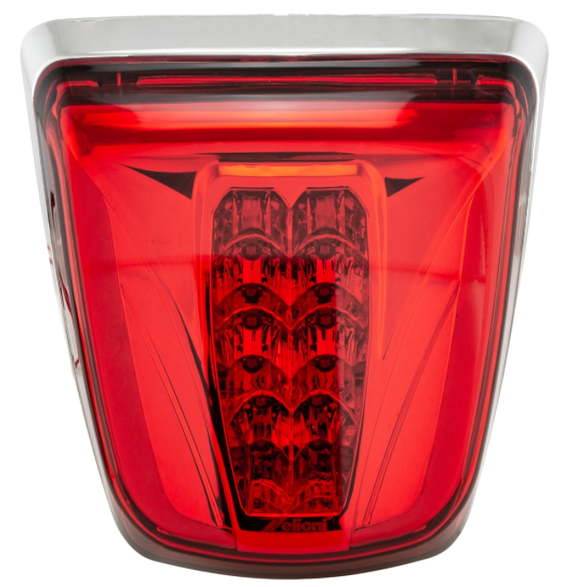 Feu arrière LED rouge pour Vespa Primavera/Sprint 50-150ccm, bord - chrome