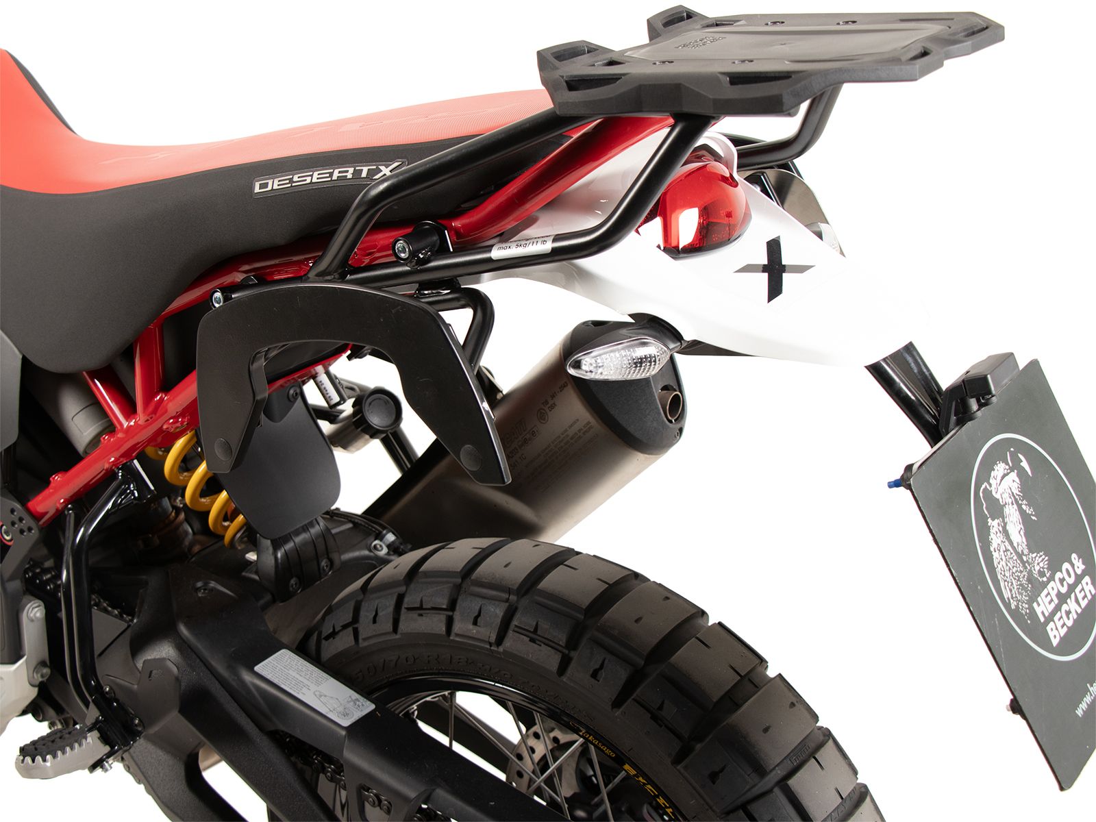 Porte-bagages arrière Smartrack noir pour Ducati DesertX (22-) Hepco & Becker