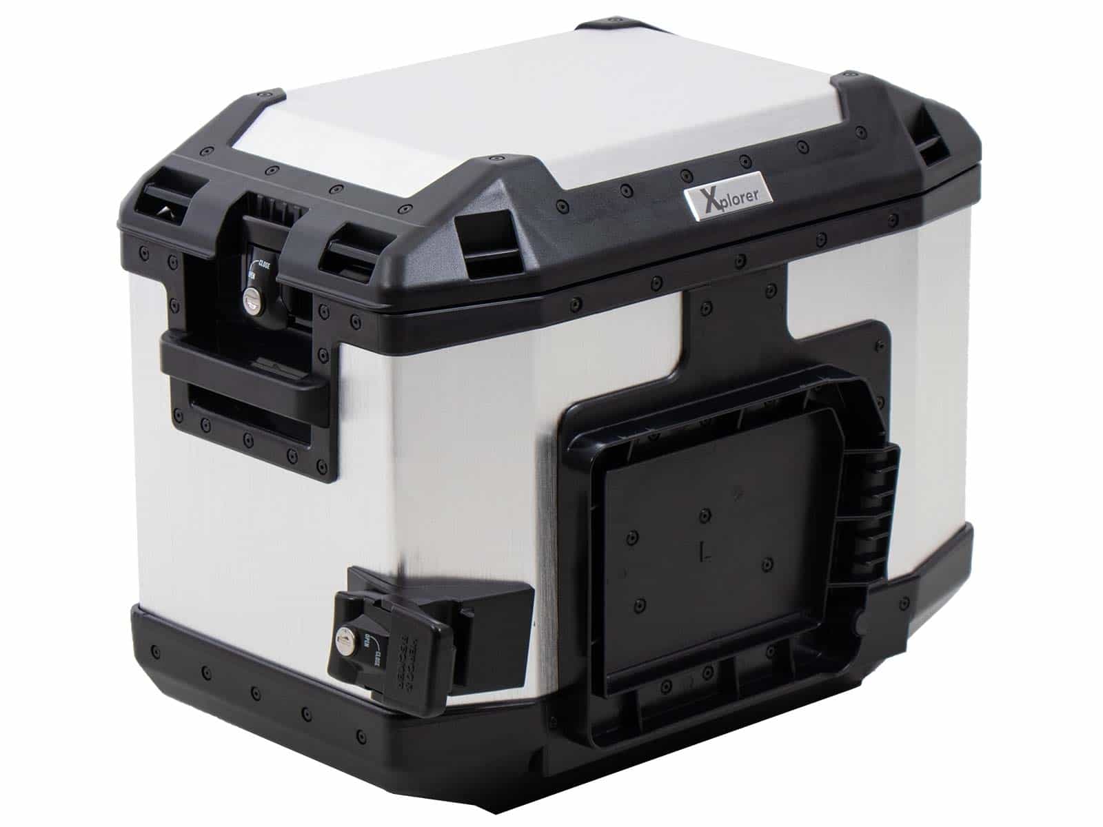 Valises latérales Alu Xplorer 40 Cutout gauche argenté Hepco & Becker