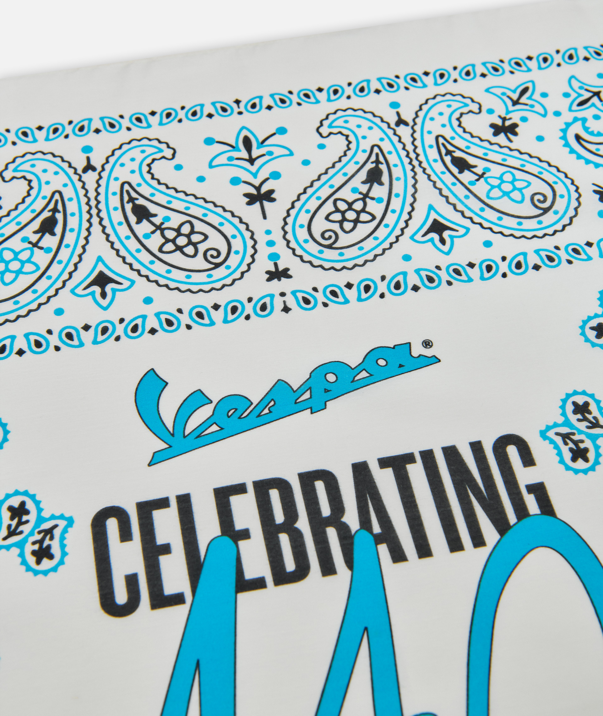 Bandana Vespa "140 ans de Piaggio" blanc bleu