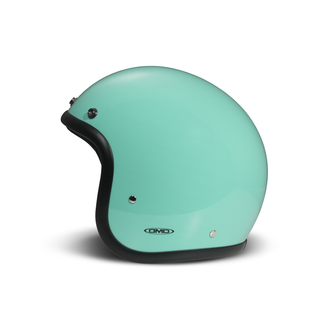 DMD casque jet rétro, turquoise, brillant, turquoise, fibre de verre, ECE 22.06
