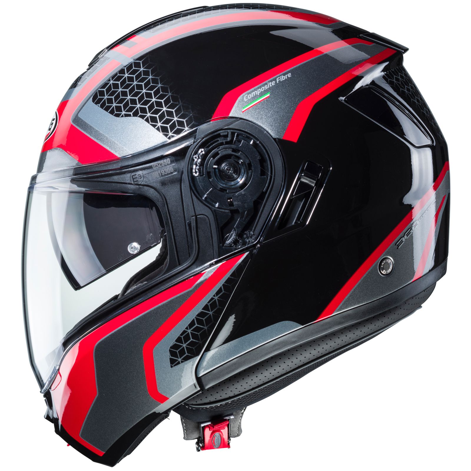 Caberg casque Levo Sonar, noir/rouge-anthracite