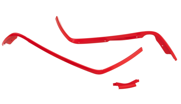 Tube mono fente bouclier de jambe rouge pour Vespa Primavera/Sprint 50-150ccm