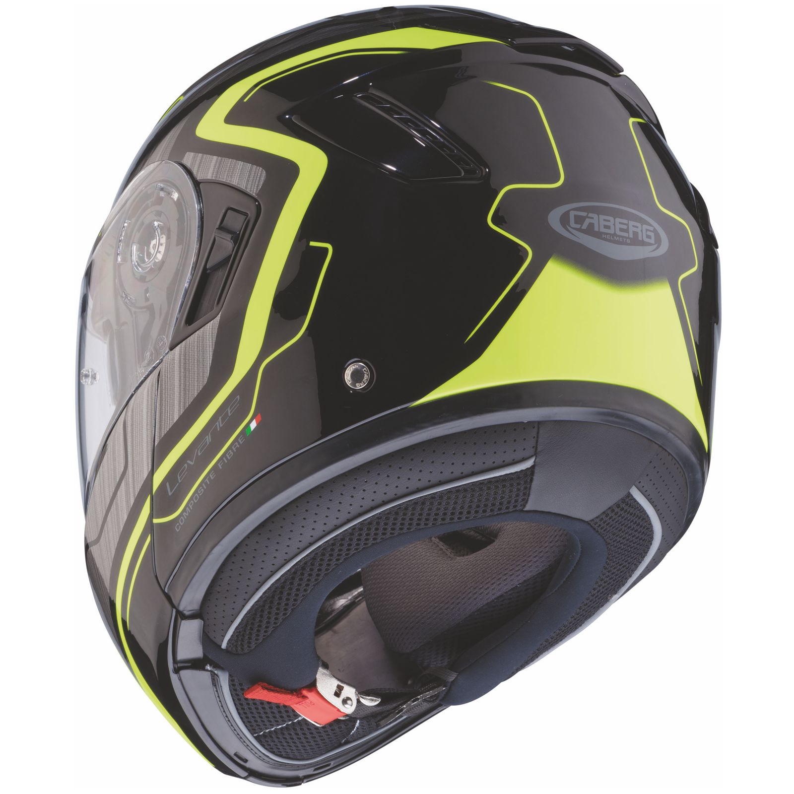 Caberg casque Levo Flow, noir/gris-fluo-jaune