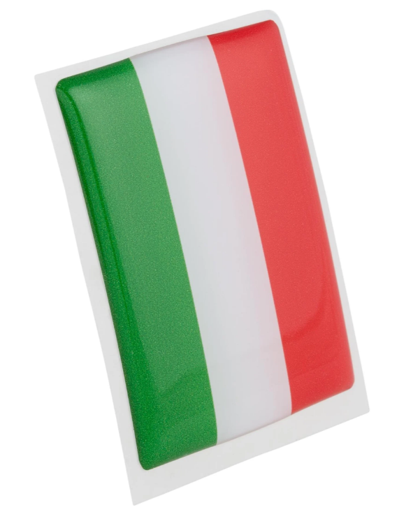 Emblème Vespa "Italie" quadrilatère en cascade, rouge/vert/blanc