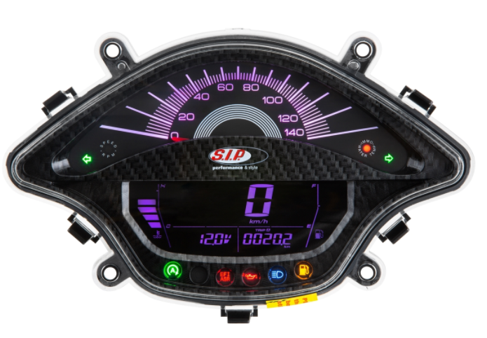 Compte-tours/tachymètre pour Vespa Primavera/Sprint 50-150ccm 2T/4T AC, carbonlook