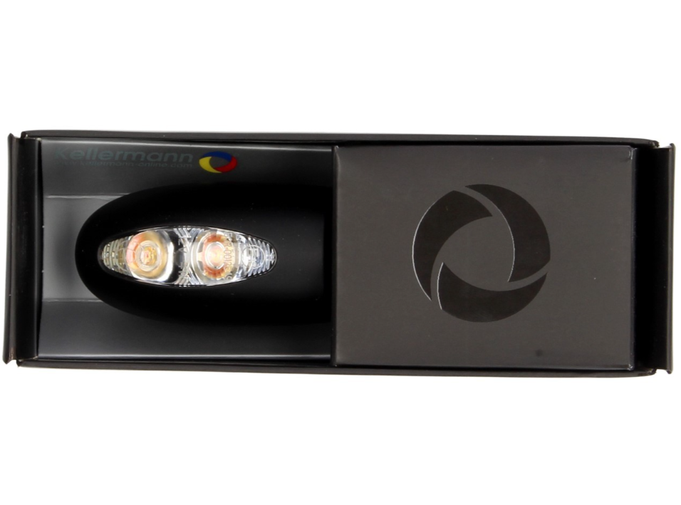 Clignotant Kellermann, BL 1000, acier, LED, VR/VL, 12 V, noir satiné, homologué E