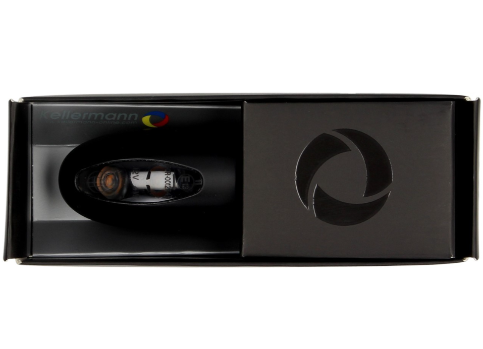 Clignotant Kellermann, BL 1000 Dark, acier, LED, VR/VL, 12 V, noir satiné, homologué E