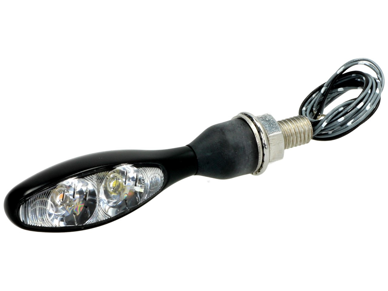 Clignotant Kellermann avec feu de position, Micro 1000 PL, acier, LED, VL/VR, 12 V, noir satiné