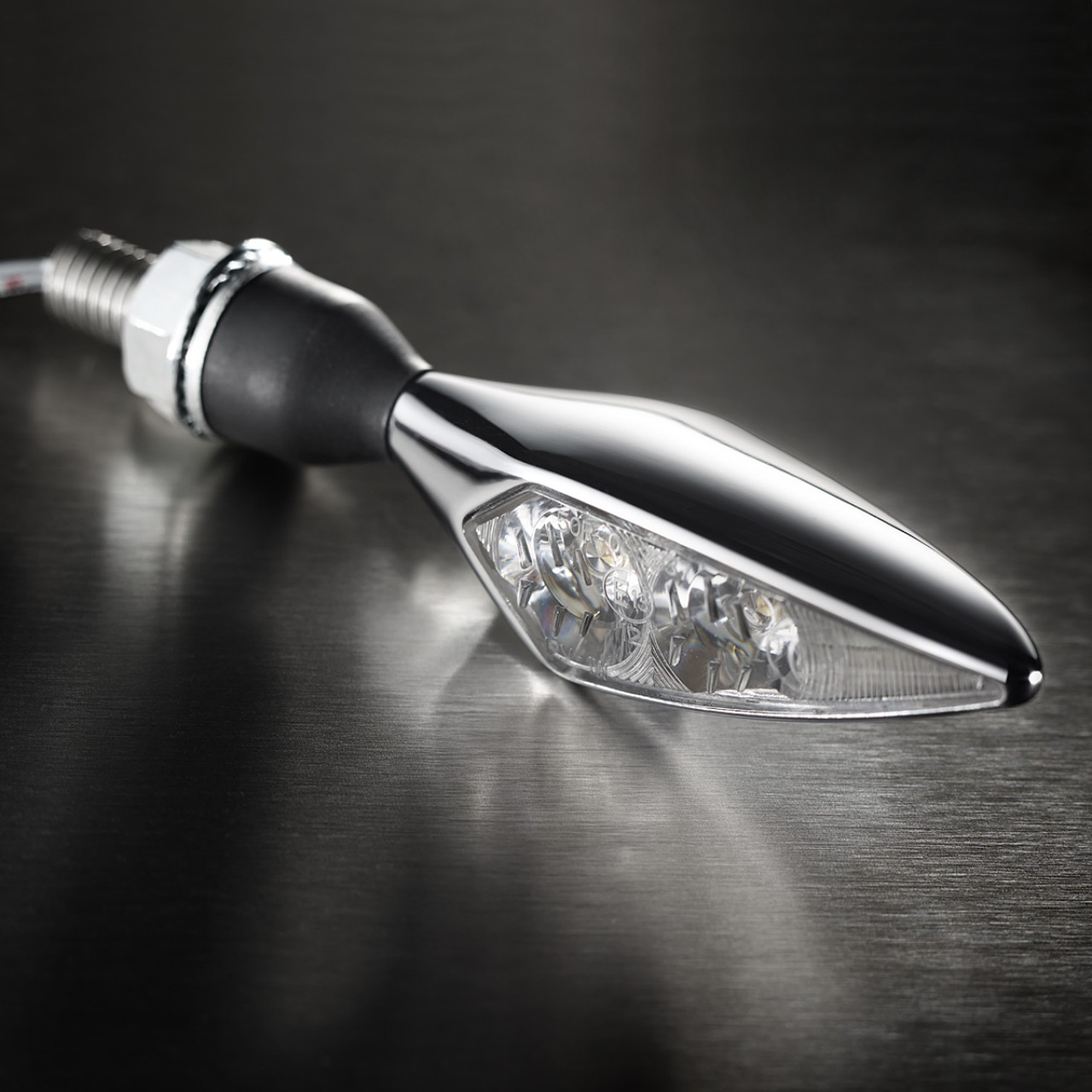 Kellermann Clignotant, feu arrière et feu stop, Rhombus DF, acier, LED, HL, 12 V, chrome brillant, M8x20