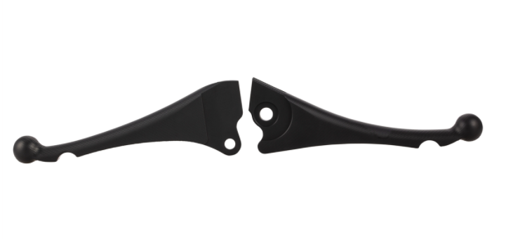 Kit levier de frein sport "Shorty 3D" gauche/droite pour Vespa LX/LXV/S/Primavera/Sprint, noir mat