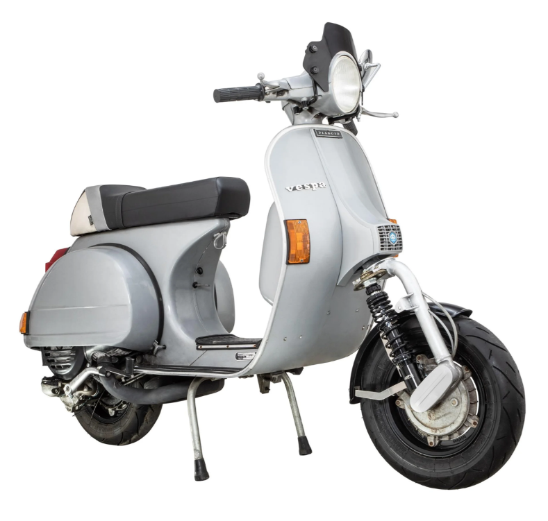 Aile 2.0 Garelli EVO II pour Vespa PX 80-200ccm, GFK noir, support inox brossé