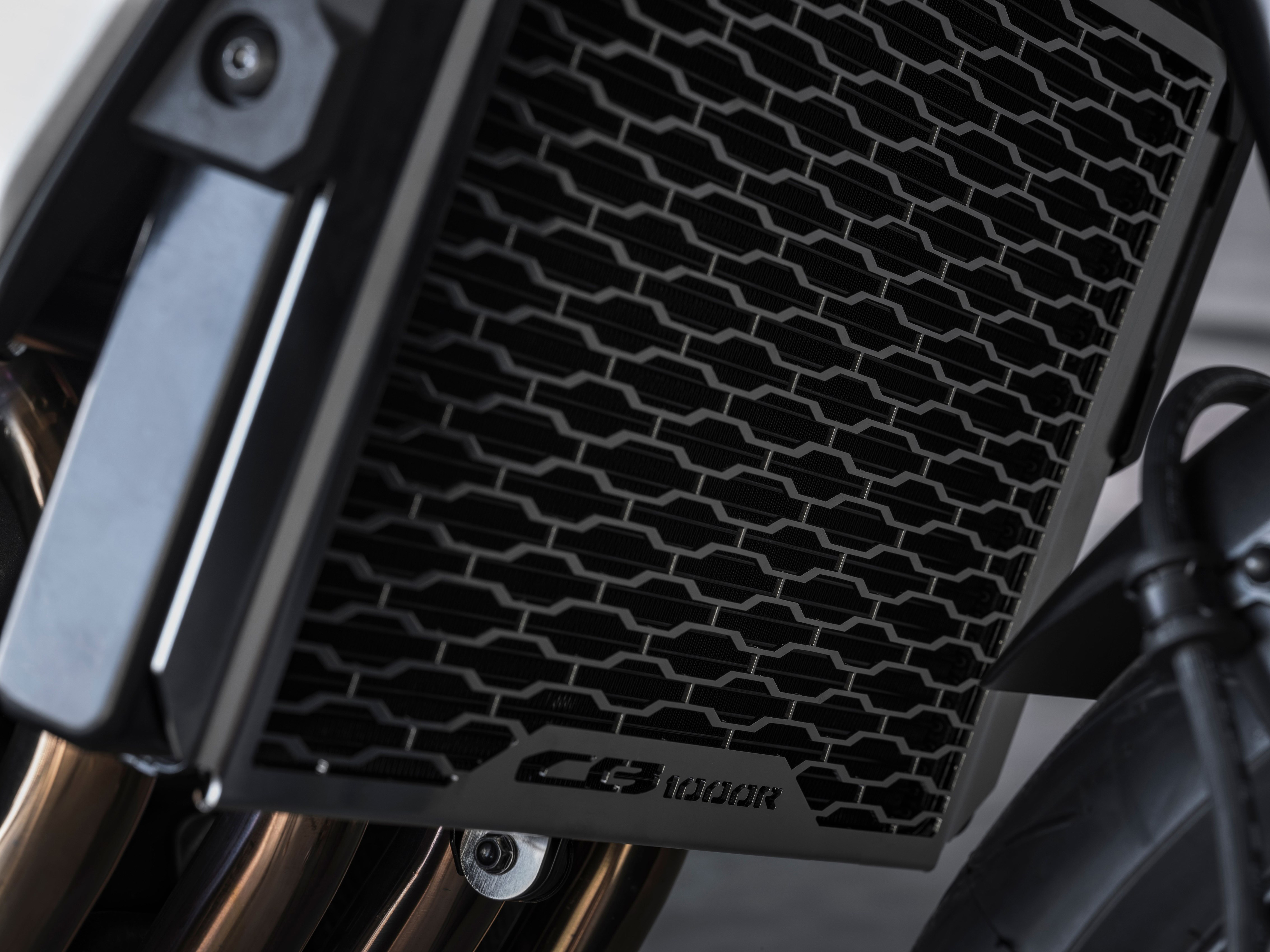 Carénage de radiateur (argent) en acier inoxydable avec logo CB pour Honda CB1000R 2021-