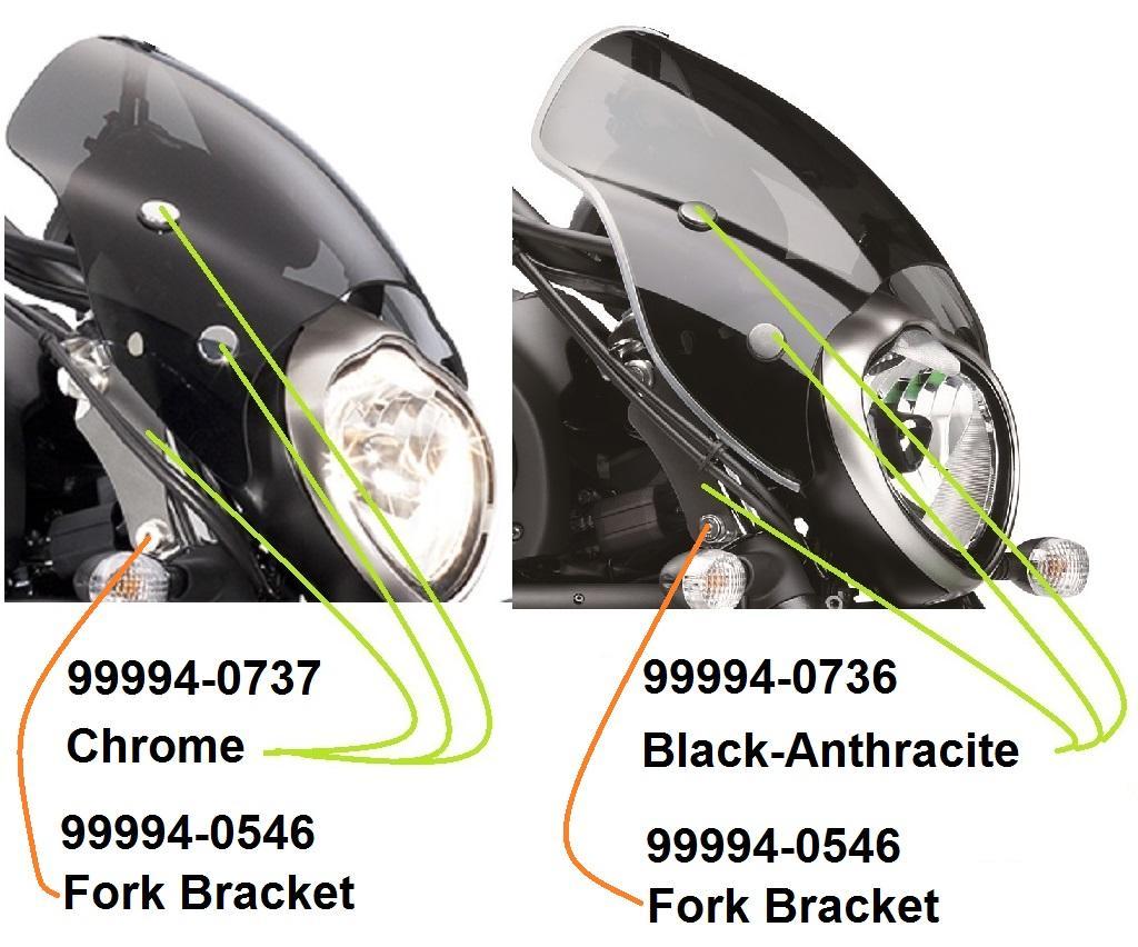 Support de fourche Quick Release pour pare-brise pour Vulcan S (année 15-19) Original Kawasaki