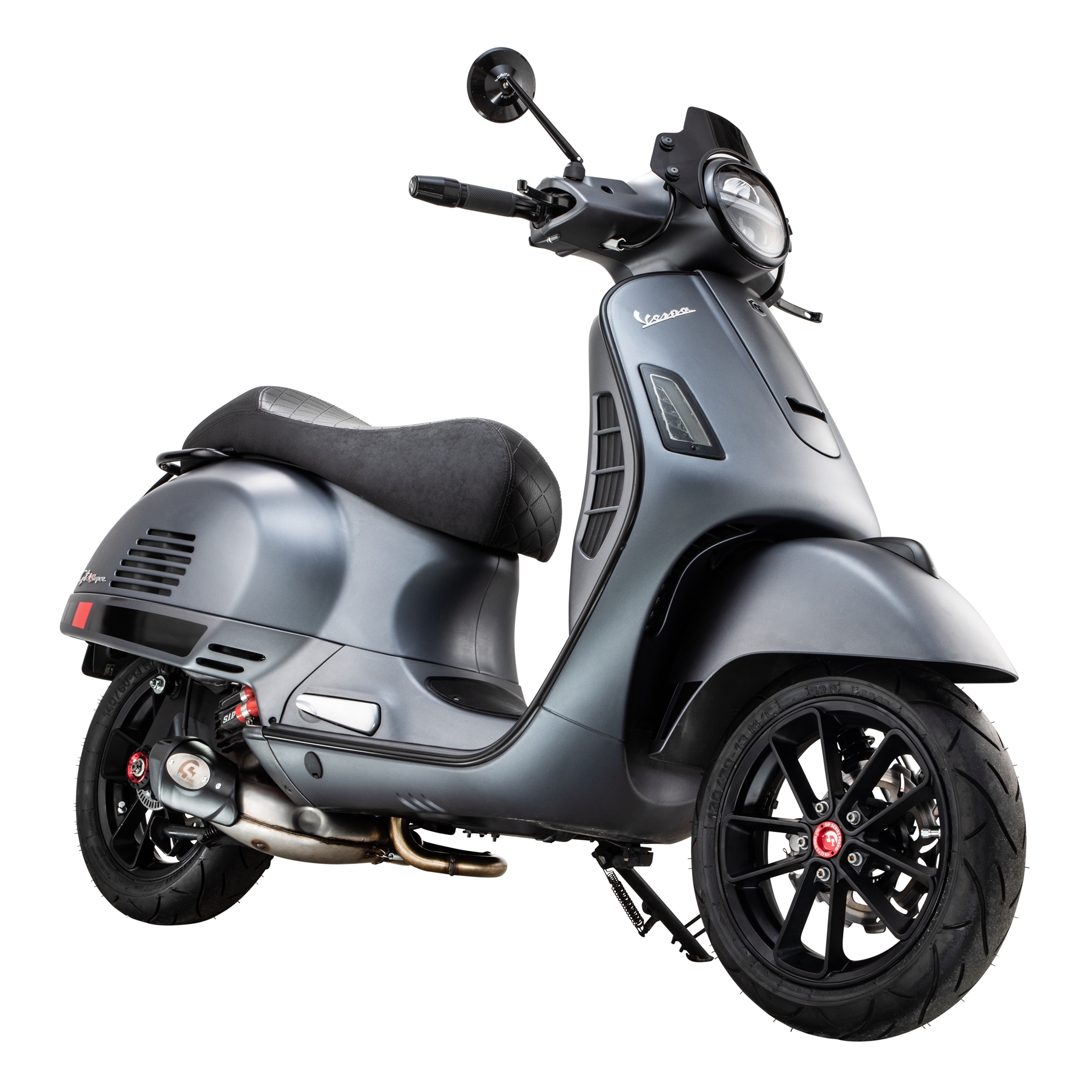 Échappement racing pour Vespa GTS/GTS Super/GTV/GT 60 125-300ccm i.e., 4T, LC, inox