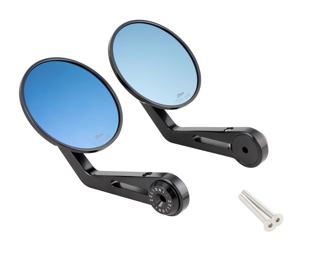 Rétroviseur d'extrémité de guidon ZELIONI pour Vespa, droite et gauche, noir anodisé