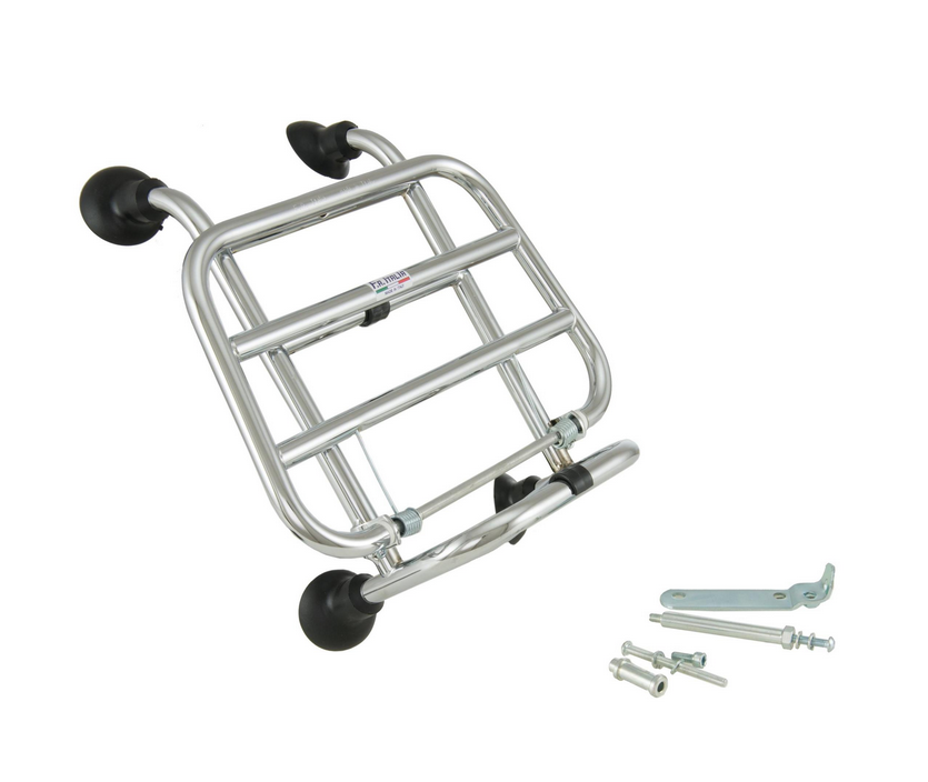 Porte-bagages avant pour Vespa Primavera /Sprint /Elettrica 50-150ccm, pliable, chrome