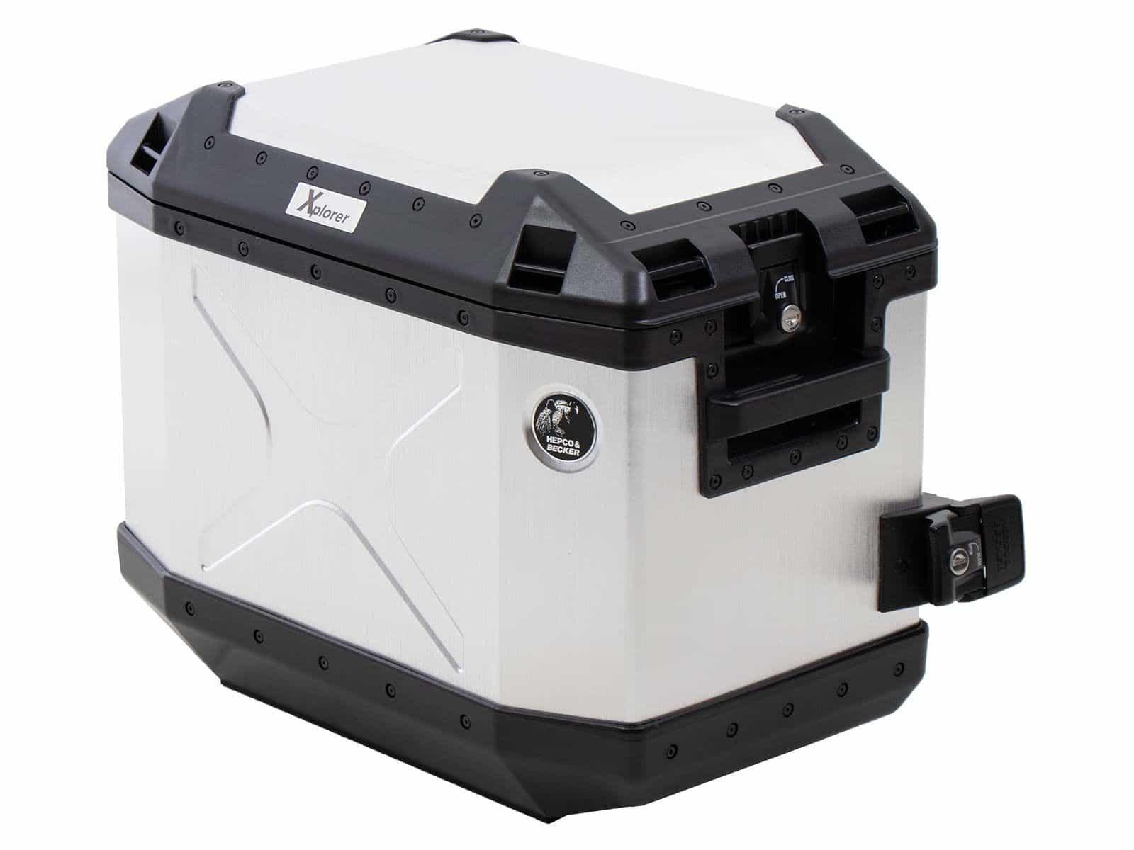 Valises latérales Alu Xplorer 40 Cutout gauche argenté Hepco & Becker