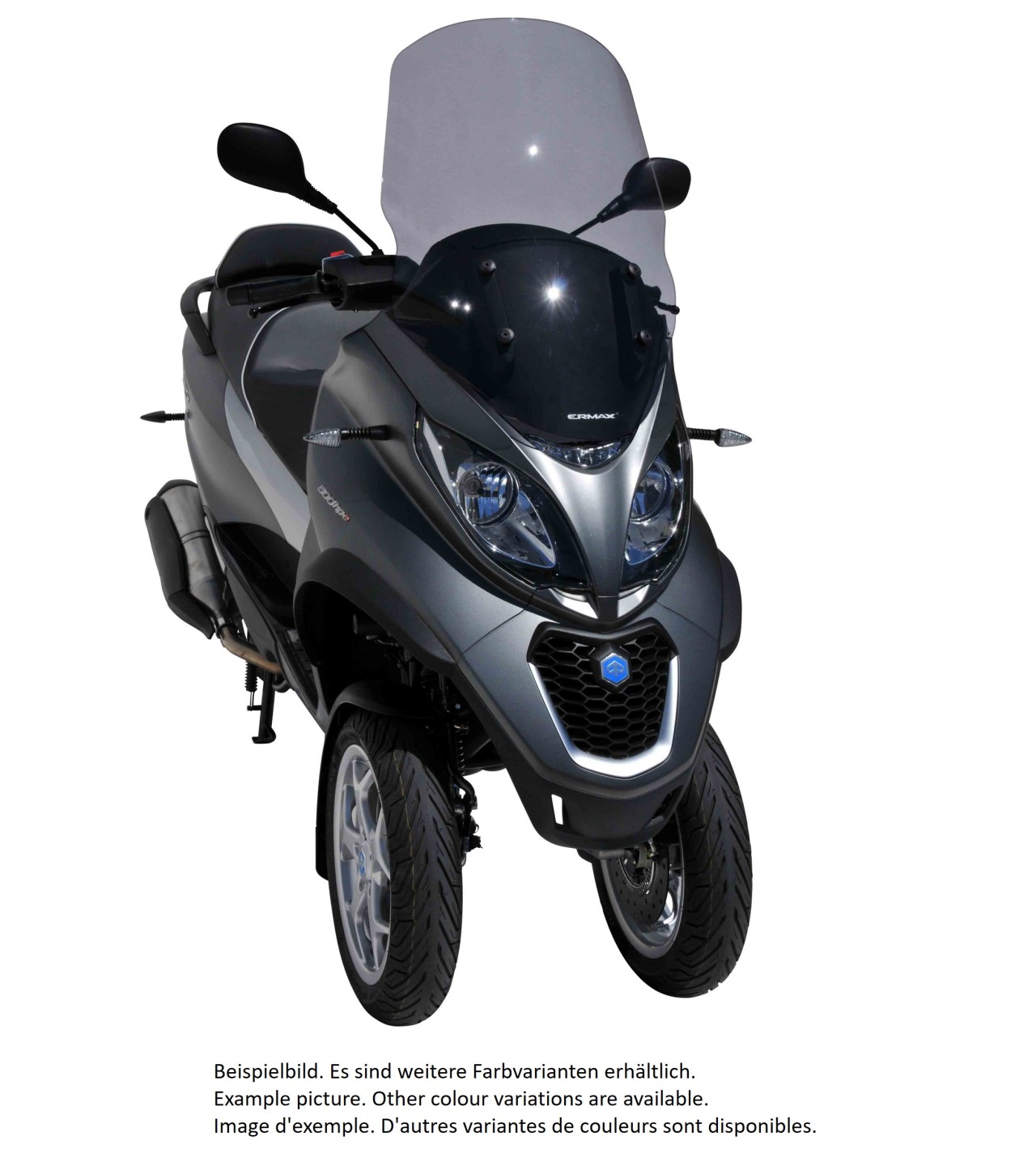 Pare-brise ERMAX pour Piaggio MP3 400 HPE (-22), teinté/light black